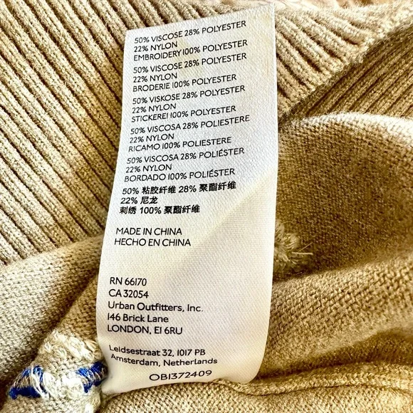 Anthropologie Embroidered Pullover Sweater in Neutral Motif - Picture 12 of 12